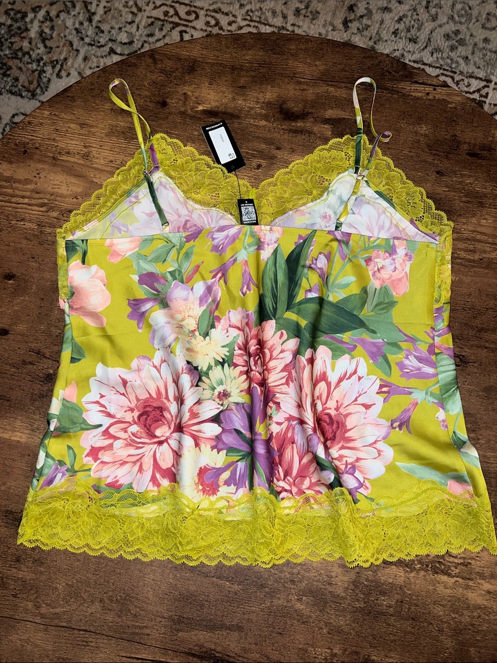 Express Floral Lace Satin Camisole - Picture 3 of 4